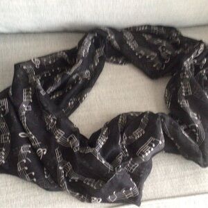 Black Music Note Scarf